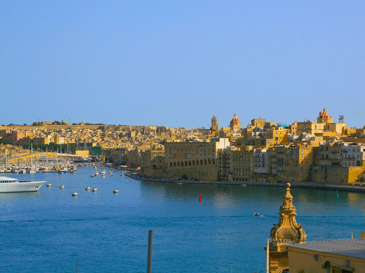 Densely populated Valletta in Malta