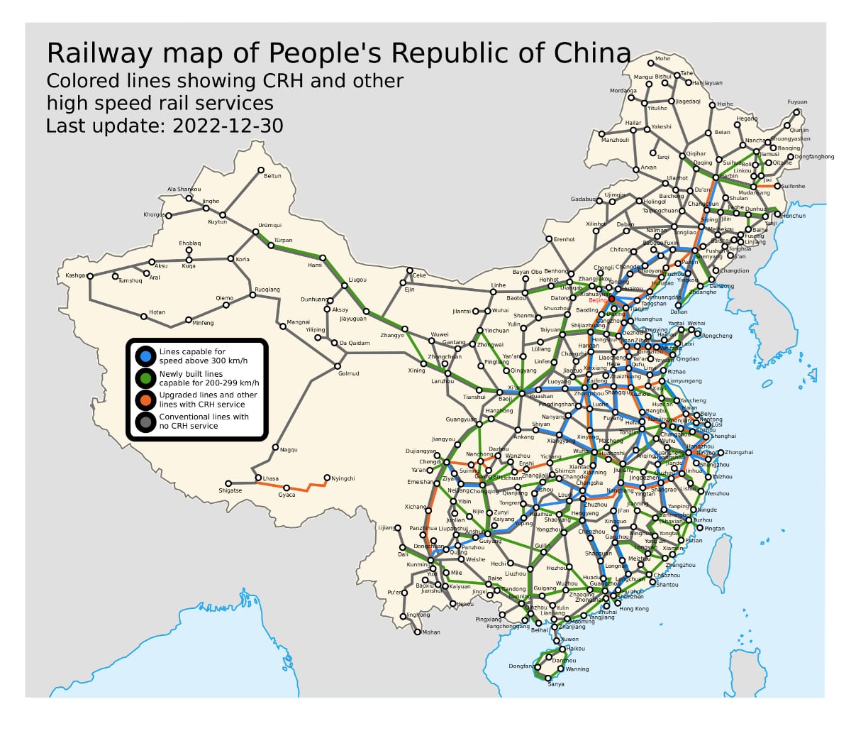 China railway map